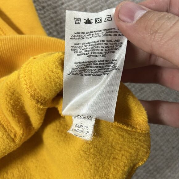 Y2K Nike Center Swoosh Yellow Hoodie Men’s Large Rare Pullover Fleece 598575-716 - Picture 9 of 10